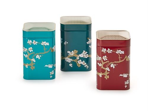 Boîte à thé japonaise hermétique - Jardin et personnages