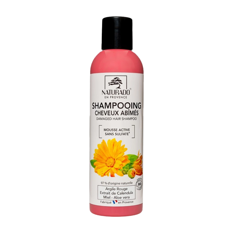 Shampoing Bio Naturado 200ml Pour Cheveux Abîmés - Aloe Vera & Calendula - Neuf Made In France