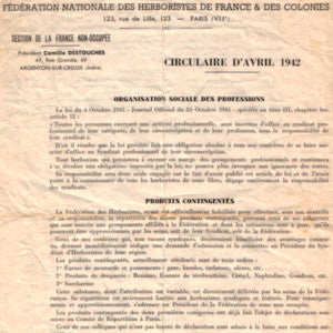 Fédération Nationale des Herboristes en 1942