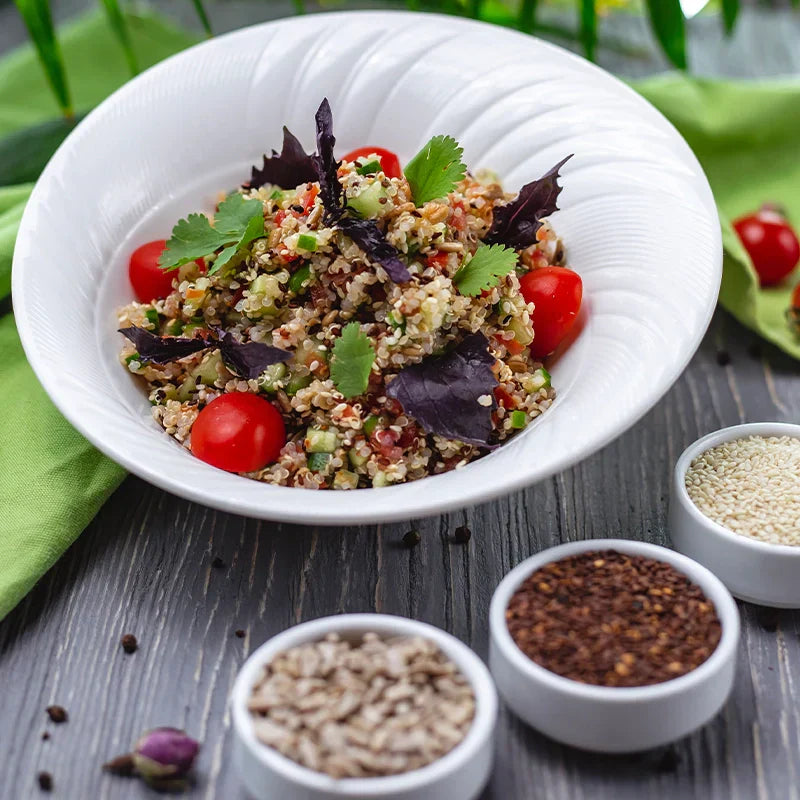 Quinoa du potager au basilic, façon taboulé