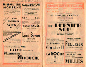 Programme de cinéma à Perpignan en 1946