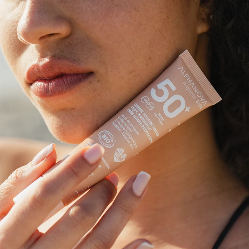 Alphanova crème solaire teintée dorée SPF50+