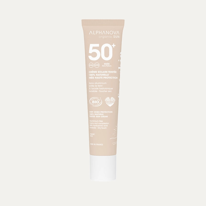 Alphanova crème solaire teintée nude SPF50