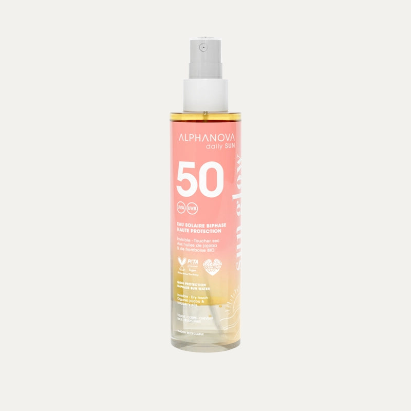 Alphanova eau solaire biphase SPF50