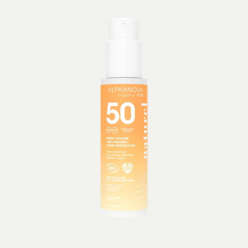 Alphanova spray solaire minéral SPF50 Vanille