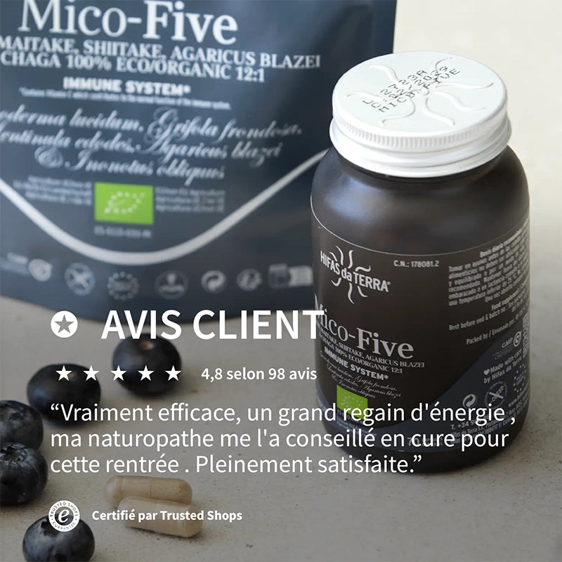 Mico-Five BIO (Reishi, Maitake, Shiitake, Champignon du soleil et Chaga)