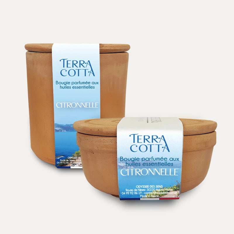 Odysée des sens Bougie citronnelle terracotta gamme