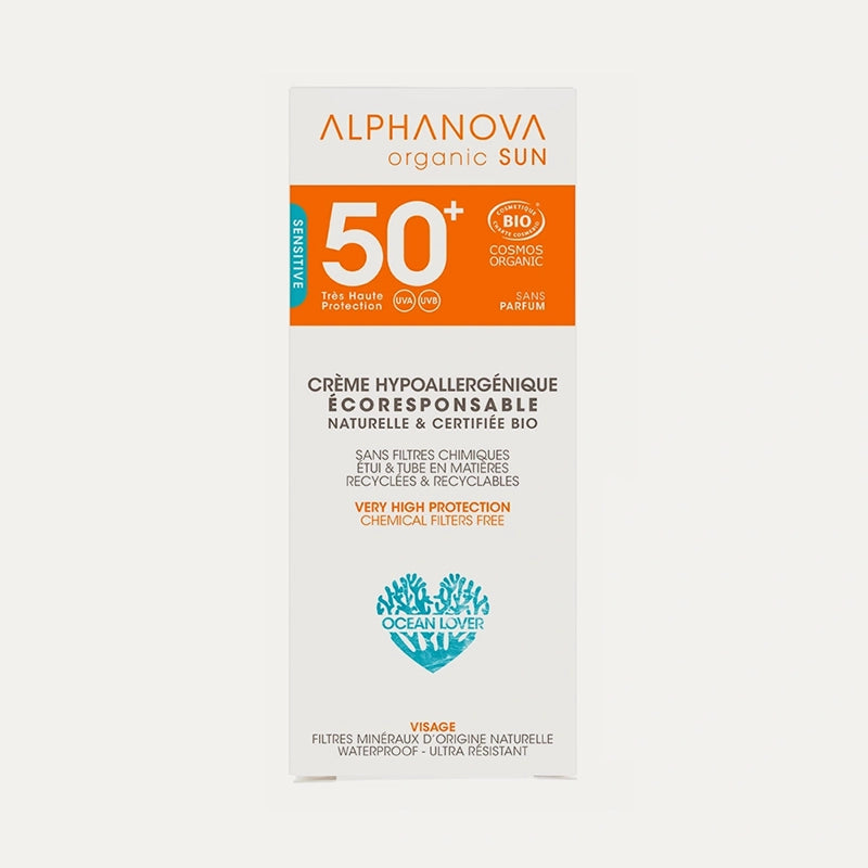 Alphanova crème solaire hyypoallergénique écoresponsable SPF50+