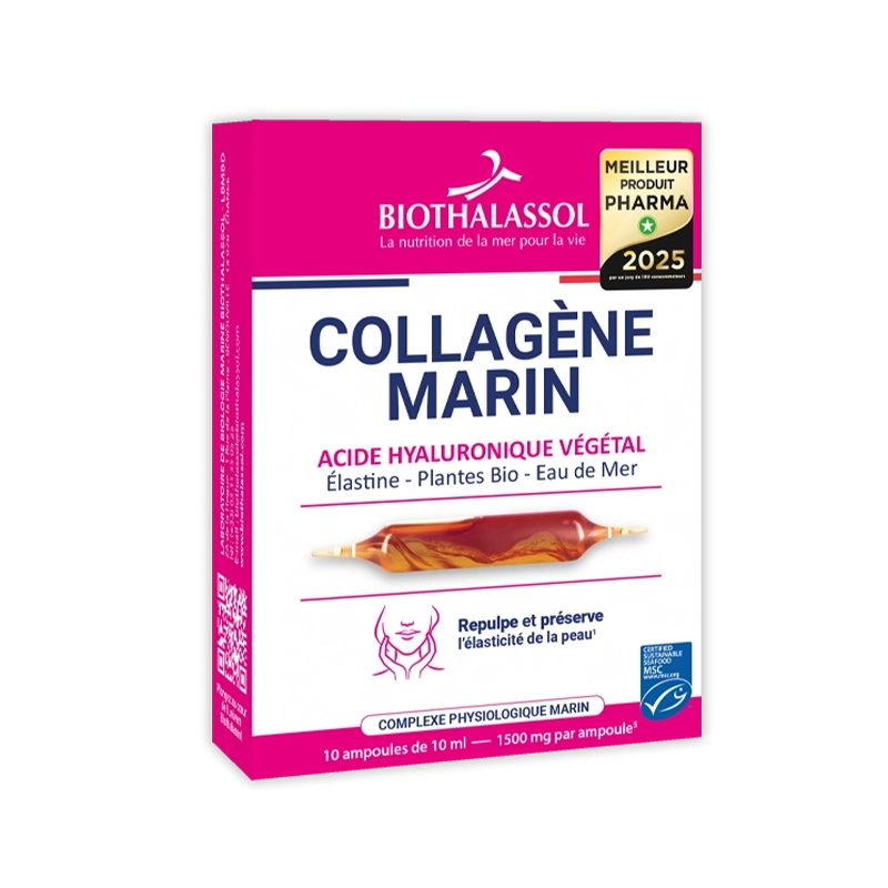 Collagene marin Acide Hyaluronique végétal et plantes (Ampoules)