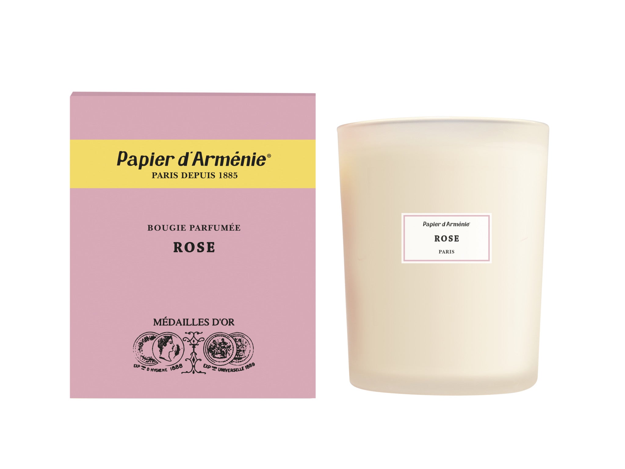 Bougie naturelle parfumée Papier d'arménie à la rose