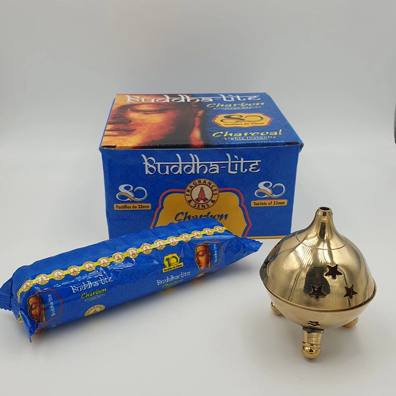 Pastilles Charbon pour encens, résines, herbes et narguilé - Buddha-Lite