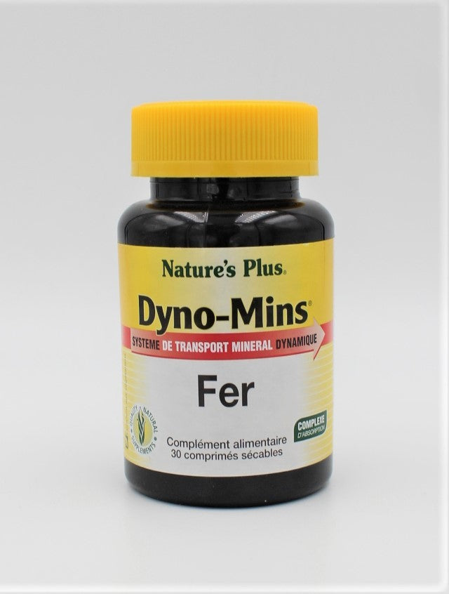 fer dyno-mins nature plus 30 comprimés Nature+ Herboristerie Moderne Yves MOREAU