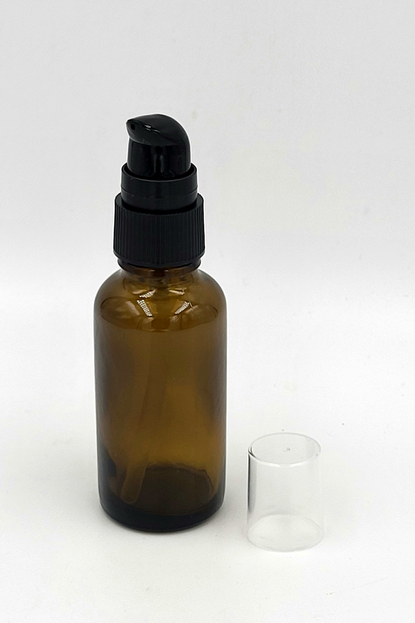 Flacon pompe en verre ambré 30 ml