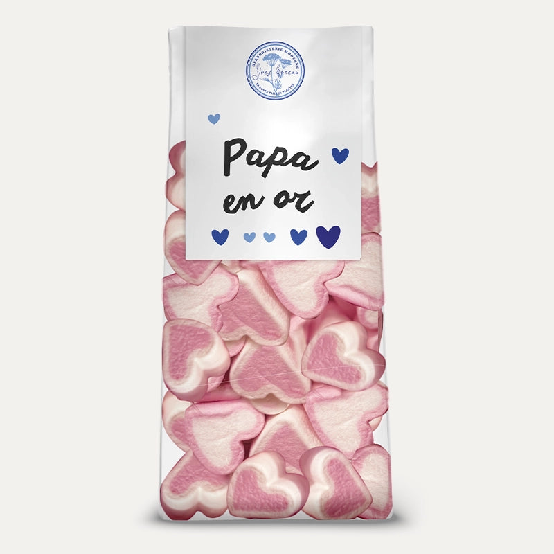 Herboristerie Moderne - Sachet Cœurs de Guimauve Bonne fête Papa - Papa en Or - idée cadeau