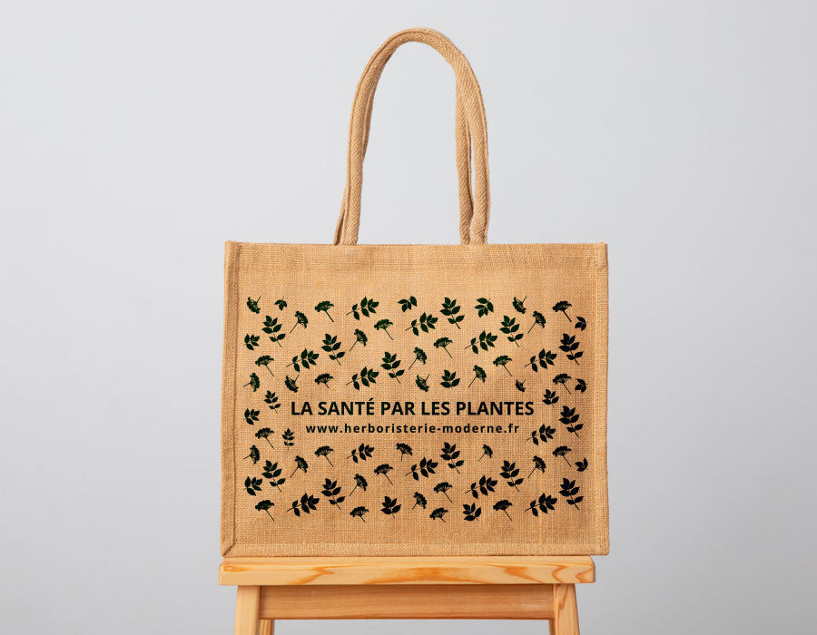 Sac en toile de jute Herboristerie Moderne