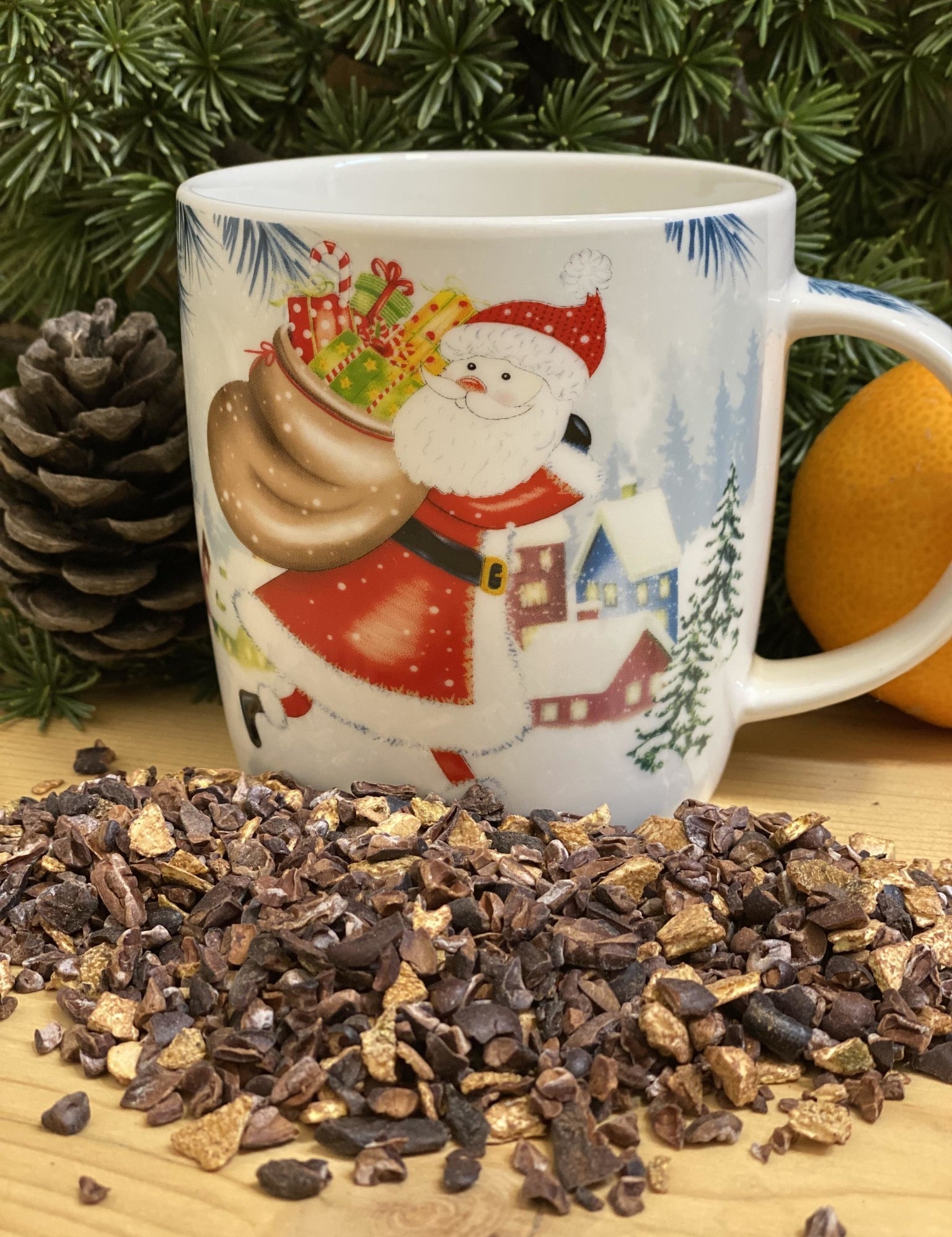 infusion de noël cacao-orange à la fève brute de cacao