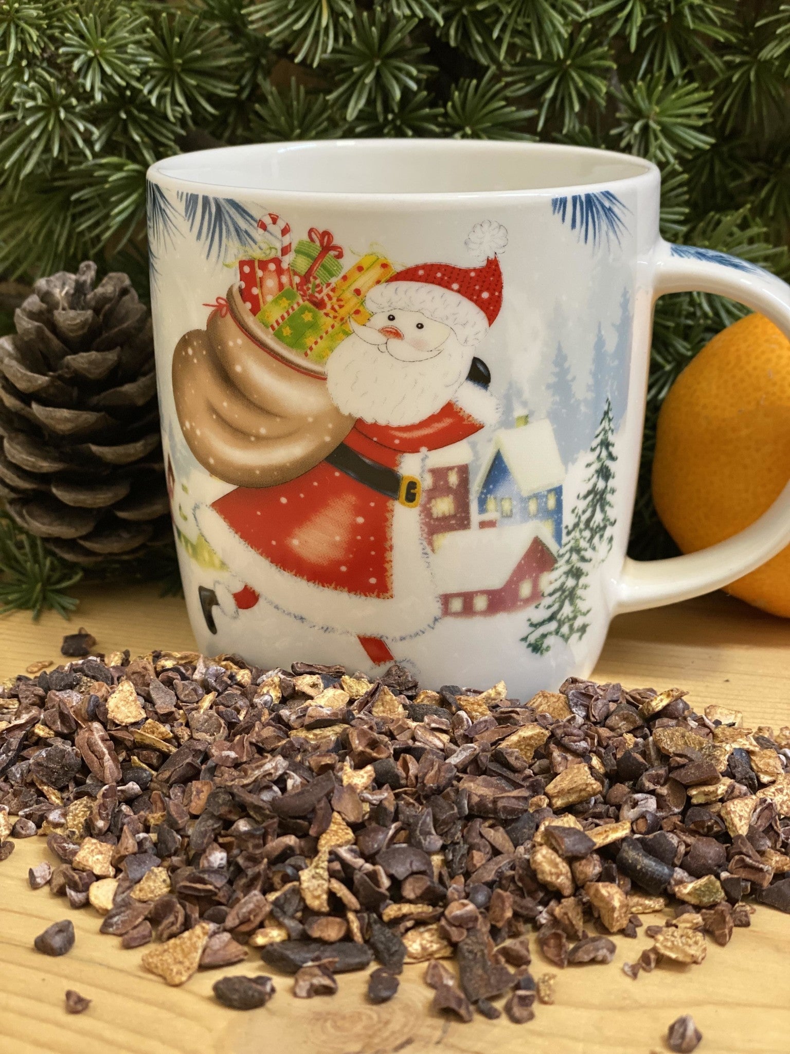 infusion de noël cacao-orange à la fève brute de cacao