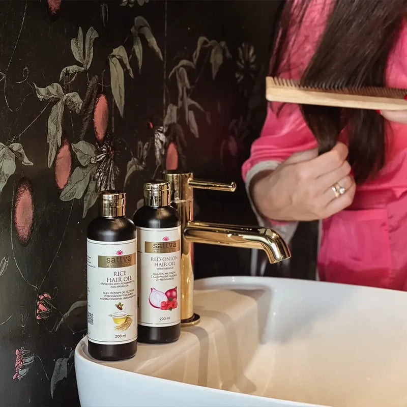 Huile de riz pour cheveux