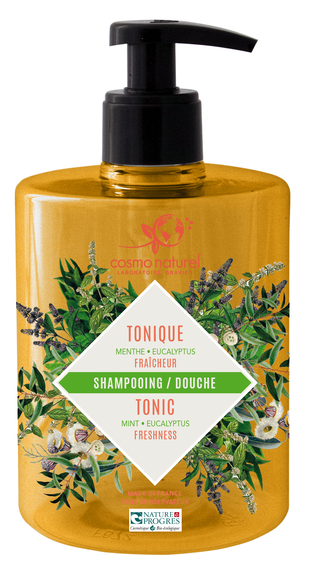 Shampooing-Douche Tonique BIO - Fraîcheur aux extraits de menthe et eucalyptus