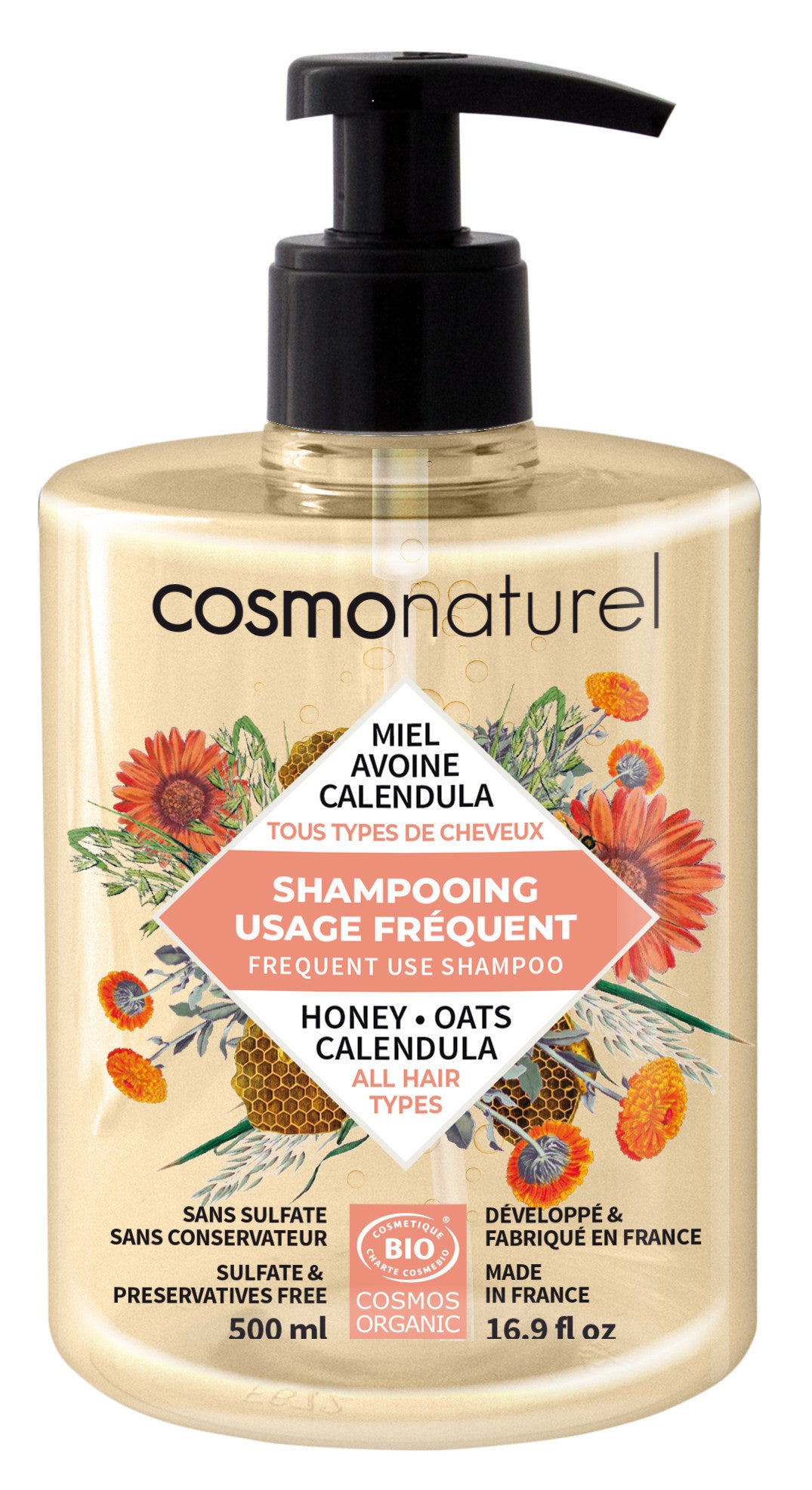 Shampooing tout cheveux usage Fréquent Miel Calendula Avoine