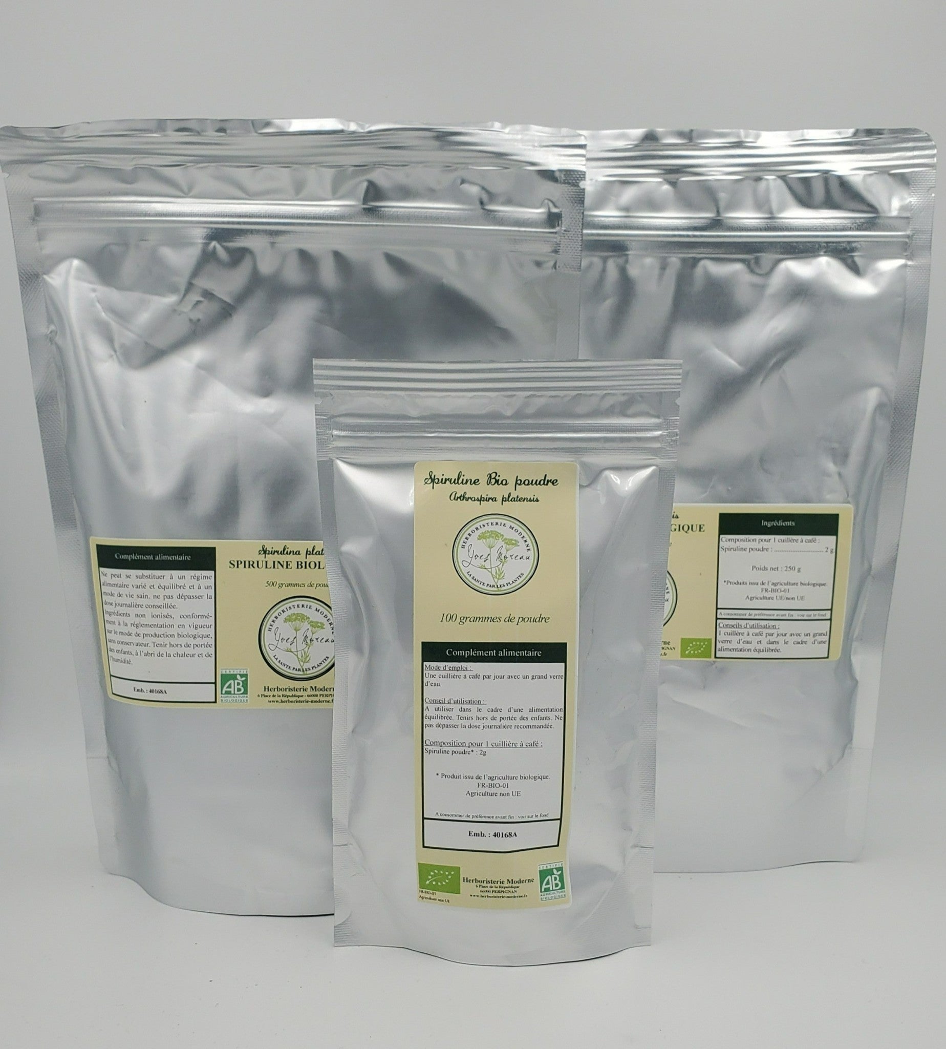 Spiruline Poudre 3 formats