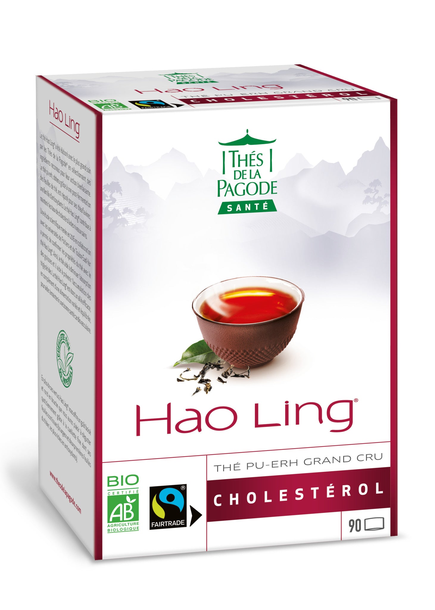 thé hao ling BIO 90 sachets bon cholestérol fairtrade Thés de la Pagode