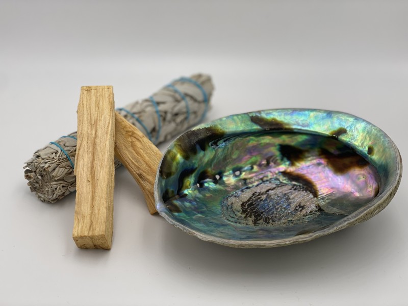 Coquille d'Ormeau - Nacre Abalone - Ecrin à pierres, bijoux, encens.