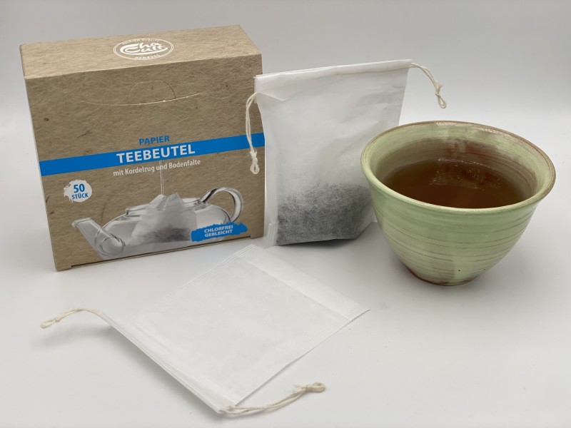 100 Filtres à thé en papier biodégradable, sans chlore ni colle.